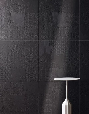Dechirer decor nero cm 60 x 60 | Collection di Mutina