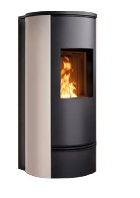 Piazzetta Stufa a Pellet P 930 T Rivestimento in Maiolica Bianco Calce
