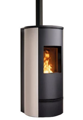 Piazzetta Stufa a Pellet P 920 T-TOP Rivestimento in Maiolica Bianco Calce