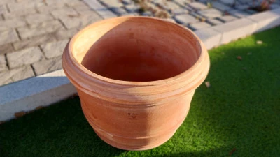 Vaso/Fioriera a barile in Cotto Galestro diam.60 h 51