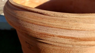 Vaso/Fioriera a barile in Cotto Galestro diam.60 h 51